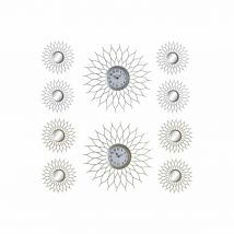 Montre DKD Home Decor Argent Champagne polypropylène Miroir (5 pcs) (2 pcs)
