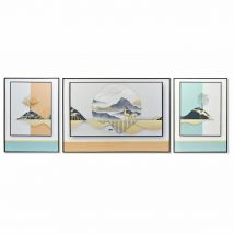 Jeu de 3 tableaux DKD Home Decor Montagne Moderne (200 x 3 x 70 cm)