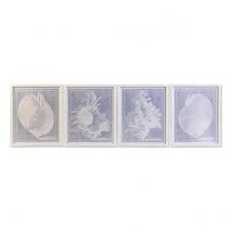Cadre DKD Home Decor Verre Conque 50 x 2 x 60 cm 50 x 60 x 2,5 cm (4 Pièces)