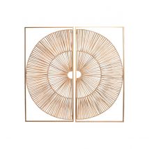 Décoration murale Home ESPRIT Doré Naturel 50 x 2 x 100 cm (2 Pièces)