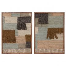 Cadre Home ESPRIT Marron Vert Abstrait Moderne 75 x 3 x 105 cm (2 Unités)