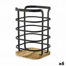 Pot pour ustensiles de cuisine Confortime West Métal Noir (6 Unités)