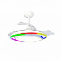 Ventilateur de Plafond CristalRecord ANTILA MINI RGB WH RETRAC Blanc