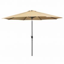 Marbueno Parasol Acier 8 Brins D300 cm Polyester Marron Jardin, Piscine, Terrasse