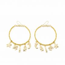 Boucles d´oreilles Femme Shabama Formentor Laiton En or 6 cm