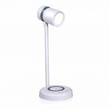 Lampe LED avec haut-parleur et chargeur sans fil Grundig Blanc 15 W 76 Lm Ø 12 x 34 cm Plastique 3-en-1