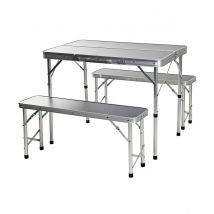 Ensemble Table + 2 Chaises Redcliffs 90 x 60 x 70 cm Gris (3 Pièces)