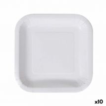 Service de vaisselle Algon Produits à usage unique Blanc Carton Carré 20 cm (10 Unités)