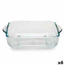 Plateau pour Four Pasabahce Borcam 1,9 L 22 x 6 x 25,5 cm Avec des poignées (6 Unités)