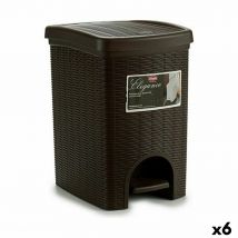 Poubelle à pédale Stefanplast Elegance Marron Plastique 20 L (6 Unités)