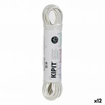 Fil à linge Kipit HH023B(S/C) Blanc PVC 20 m (12 Unités)