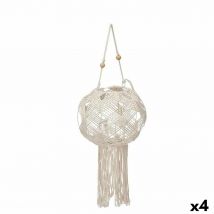 Bougeoir Macramé Blanc Coton 23 x 24 x 23 cm (4 Unités)