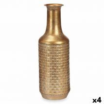 Vase Doré Métal 14 x 46 x 14 cm (4 Unités) Avec relief