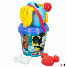 Set de jouets de plage Mickey Mouse Ø 18 cm (16 Unités)
