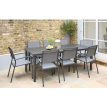 Havana Dark Grey 8 Seater Aluminium Patio Dining Set