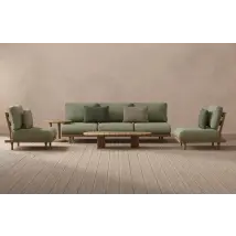 Alex Teak 5 Seater Garden Sofa and Armchair Set