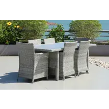 Bridgetown 6 Seater Rectangular Rattan Dining Set 200cm