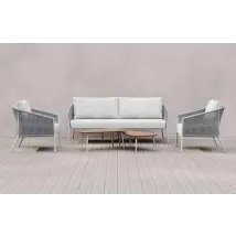 Nuha 4 Seater Woven Garden Sofa and Armchair Set