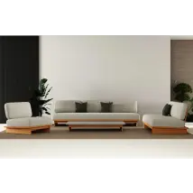 Reva 5 Seater Teak Garden Sofa and Armchair Set