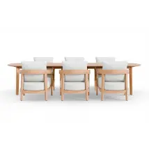 Rose 6 Seater Teak Garden Dining Set