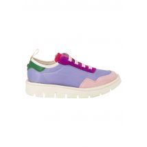 Sneakers donna in tessuto lilla multicolor 00203012