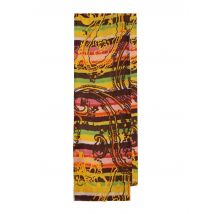 Foulard donna Collecition Print in seta marrone a fantasia