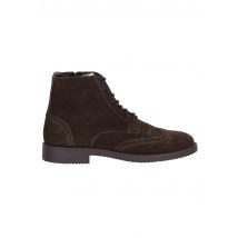 Stivaletti uomo in camoscio testa di moro con impunture e suola in para Uomo 22741-W-U46 013