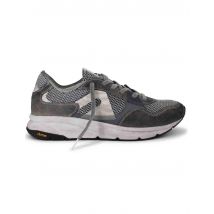 Sneakers uomo in tessuto tecnico grigio con camoscio in tinta e suola vibram Uomo 11011 315B