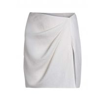 Mini gonna donna in lino bianco con spacco Donna THE GEA LINUM 100
