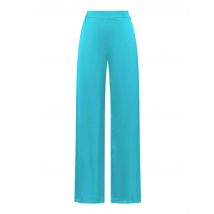 Pantaloni donna Shiny Cady in saten turchese