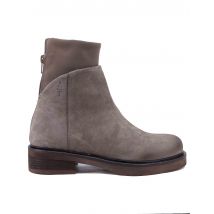 Stivaletti donna in pelle taupe con zip posteriore Donna YAYA 013