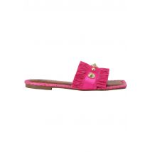 Sandali flat Alexis donna tessuto sfrangiato fuxia con borchie Donna 891Z69HG 053