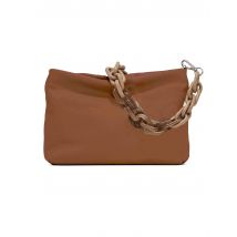 Borse donna Brenda in pelle caramello con catena
