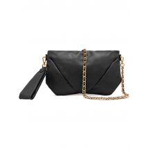 Borse donna Allegria in pelle nera con catena oro