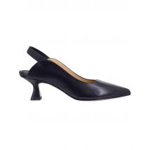 Slingback donna in pelle nera con tacco alto