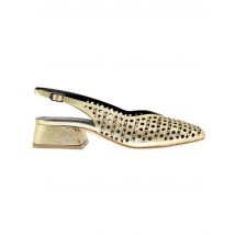 Slingback donna in pelle oro forata