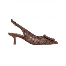 Slingback Dalila donna in macrame marrone