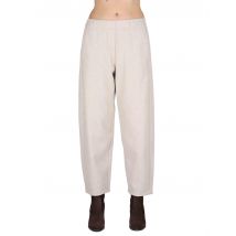 Pantaloni in lana grigio con elastico Donna 3W25-PRUX-F FLANE FOG