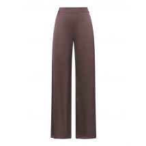 Pantaloni donna Shiny Cady in saten marrone
