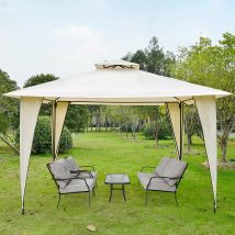 Dakota Fields Milanna 3.5m x 3.5m Steel Party Tent Beige Durable Outdoor