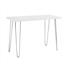 42 Inch Hairpin Leg Wood Writing Desk - White Compact Functional Workspace