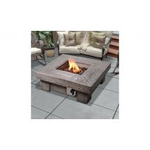 Teamson Home Gas Fire Pit with Cover | UK Regulator | Electronic Ignition