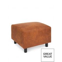 Clarkson Faux Suede Footstool Chestnut Comfortable Elegant Living Room Decor