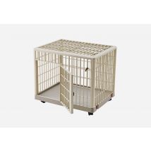Plastic Dog House Size L Beige Pet Crate 974 x 674 x 740 mm Beige