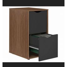 Berkeley Filing Cabinet Black and Walnut Effect Stylish Office Storage