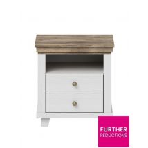 Evora 2 Drawer Bedside White/Oak Stylish and Functional Bedroom Storage