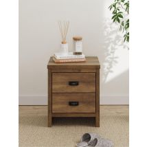 Boston 2 Drawer Bedside Chest Oak Modern Storage Bedroom Furniture