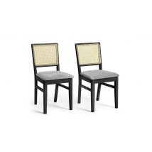 Kalle Pair of Wood Dining Chairs Black Stylish and Comfortable Seating