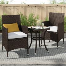 Basilica Square 2-Person 48cm Bistro Set Brown Stylish Outdoor Dining Furniture