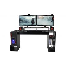 Gaming Desk Black Easy Assembly Gamer Furniture